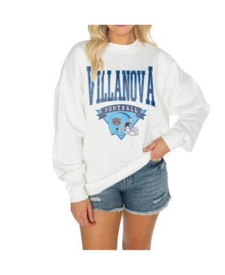 Gameday Couture - Women's White Villanova Wildcats Good Vibes Premium Fleece Drop Shoulder Pullover Sweatshirt
