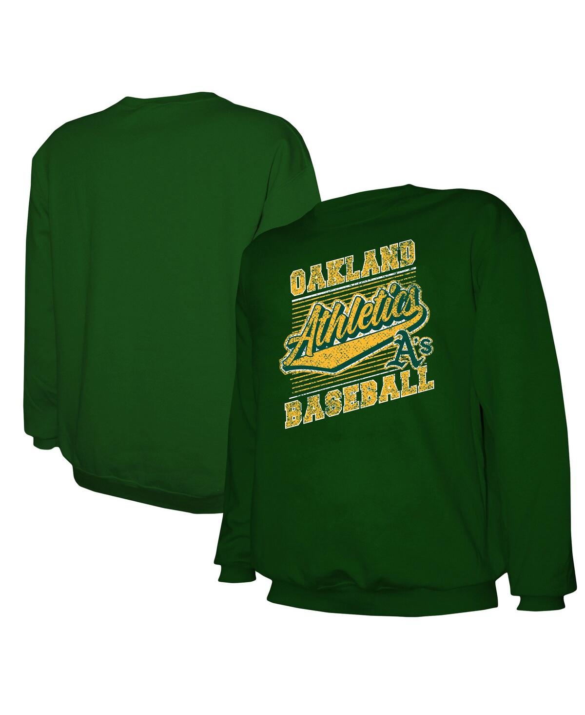 Shop Stitches Men's Green Oakland Athletics Pullover Sweatshirt
