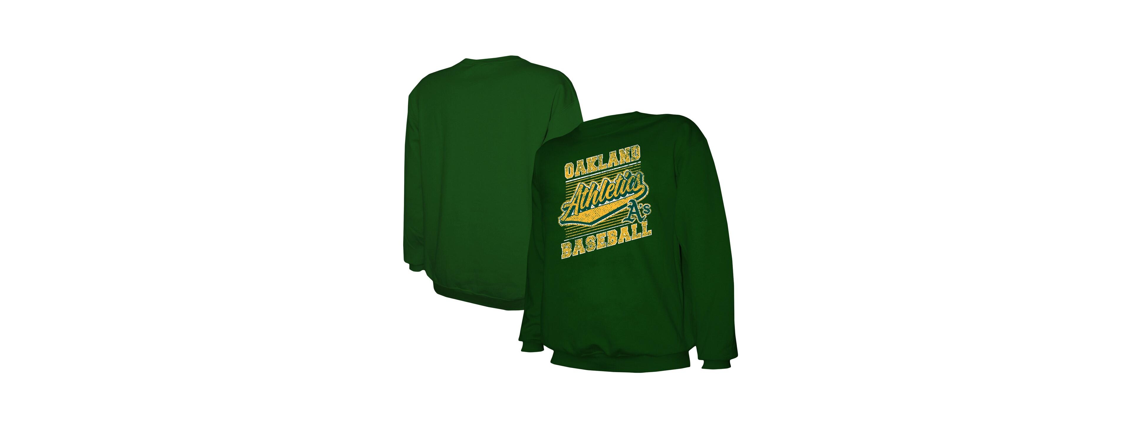 Stitches Men's Green Oakland Athletics Pullover Sweatshirt