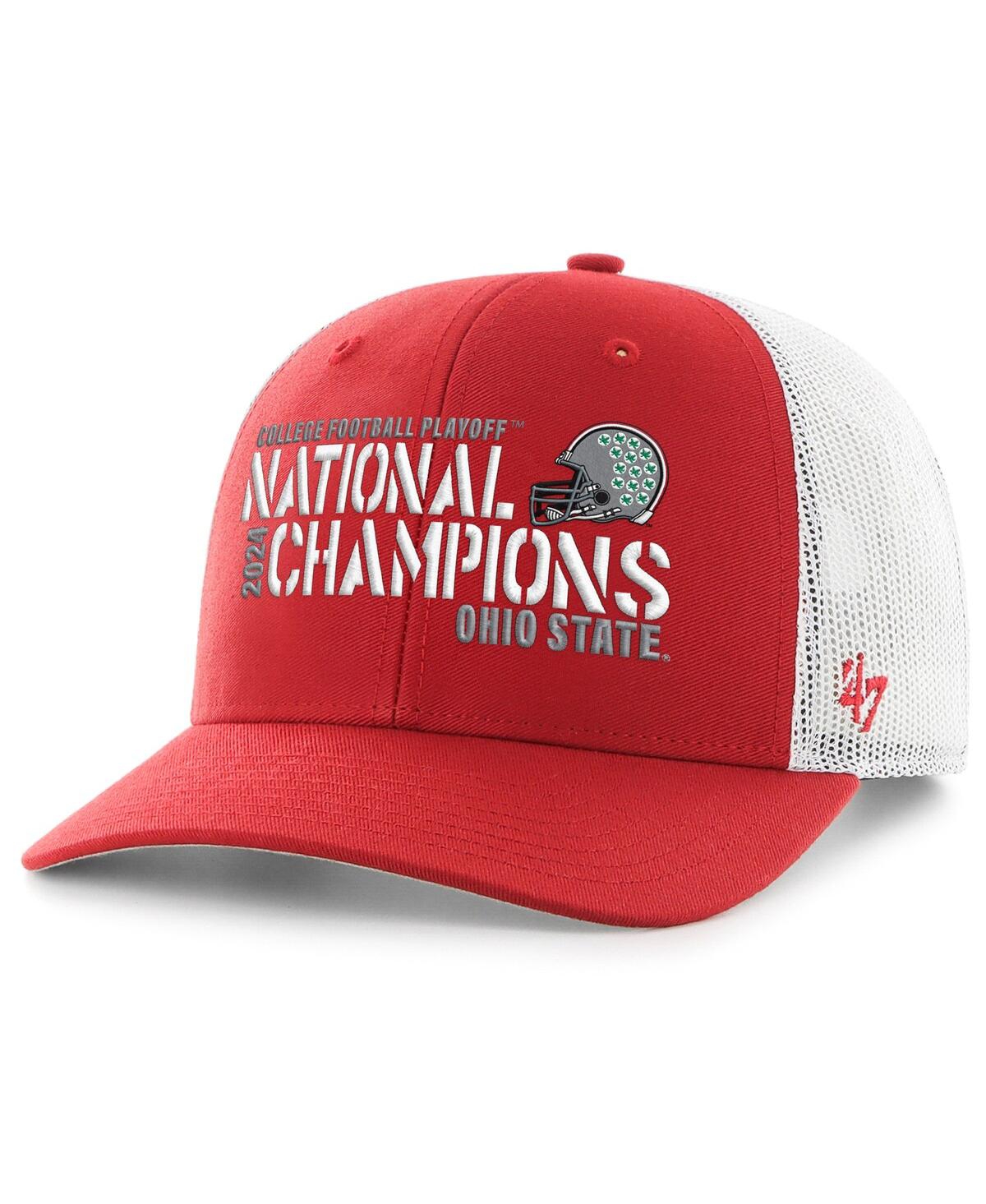 Shop 47 Brand Men's Scarlet/white Ohio State Buckeyes College Football Playoff 2024 National Champions Team Trucke In Scarlet,white