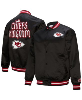 Mitchell & Ness - Men's Black Kansas City Chiefs Double Down Satin Full-Snap Jacket