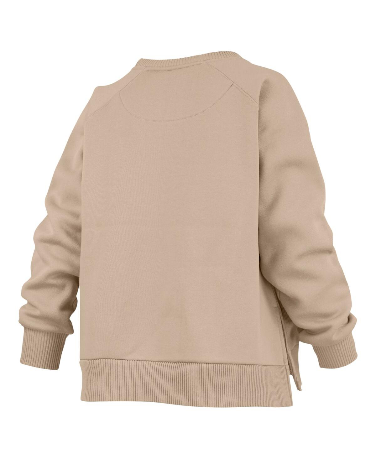 Pressbox Women's Khaki Florida State Seminoles Pocketed Raglan Pullover Sweatshirt In Khaki