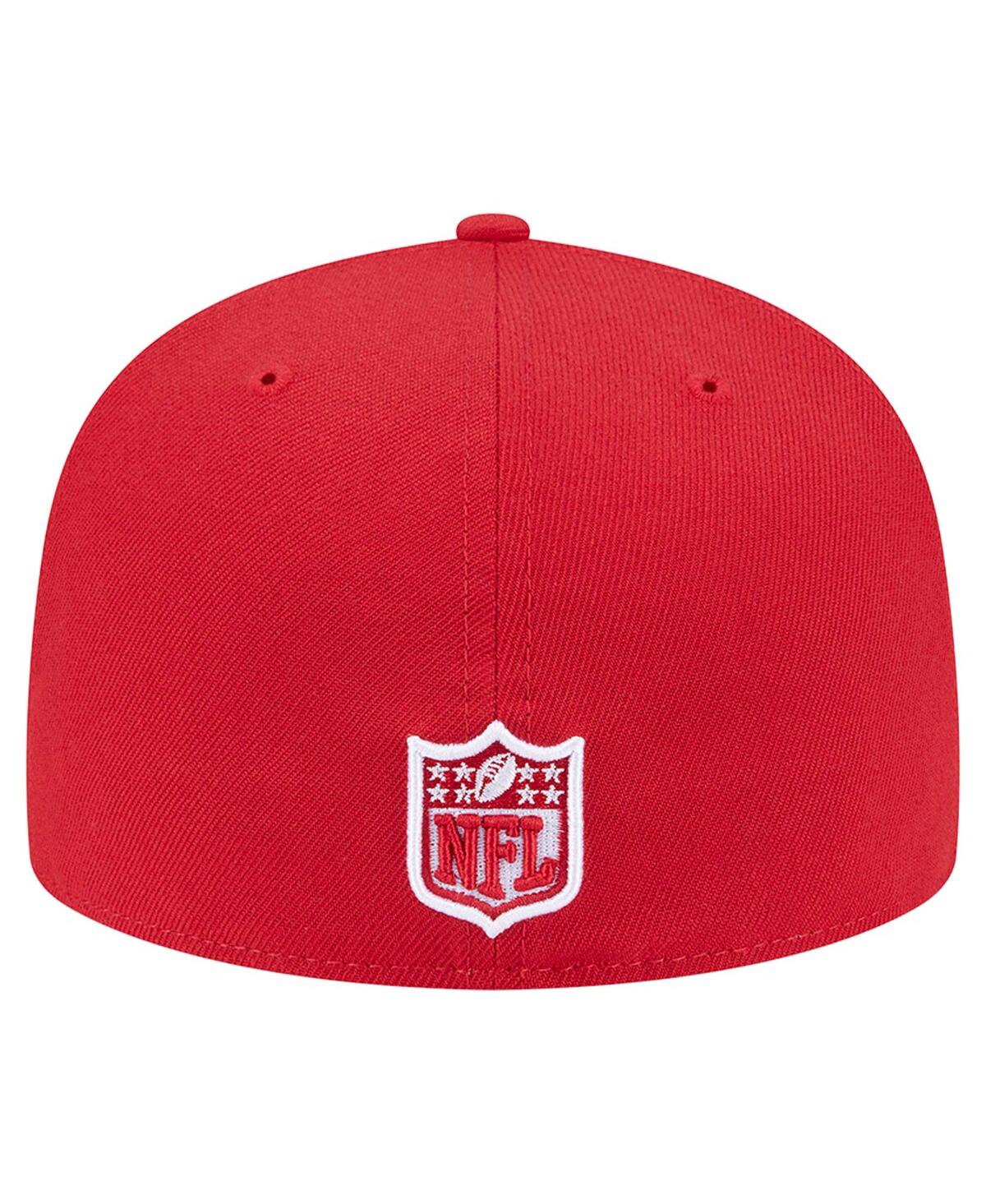 New Era Men's Scarlet San Francisco 49ers Checkered 59fifty Fitted Hat In Scarlet