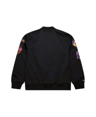 Men's Black Los Angeles Lakers Blackout Collection Vintage Full-Snap Satin Jacket