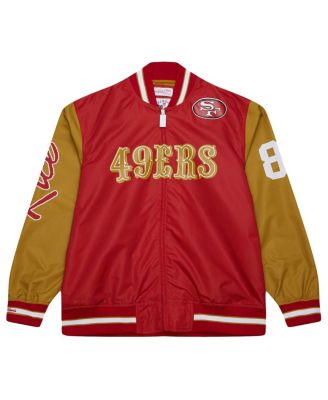 Men's Jerry Rice Scarlet San Francisco 49ers Retired Player Graphic Full-Zip Satin Jacket