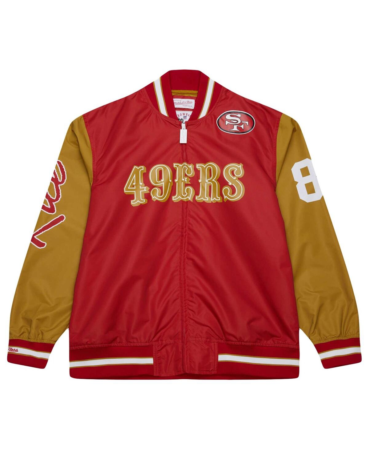 Mitchell & Ness Men's Jerry Rice Scarlet San Francisco 49ers Retired Player Graphic Full-zip Satin Jacket In Scarlet