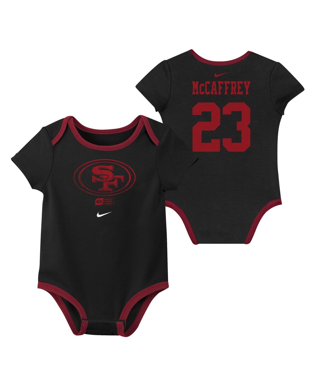 Nike Baby Boys And Girls Christian Mccaffrey San Francisco 49ers Name Number Bodysuit, 3-pack In Multi