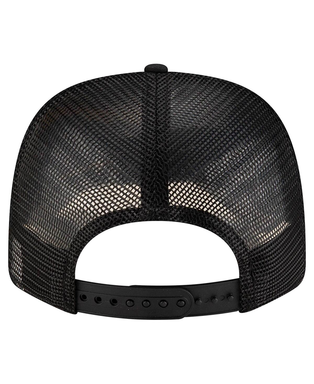 NEW ERA MEN'S BLACK CHARLOTTE FC LABELED 9SEVENTY TRUCKER STRETCH-SNAP ADJUSTABLE HAT 