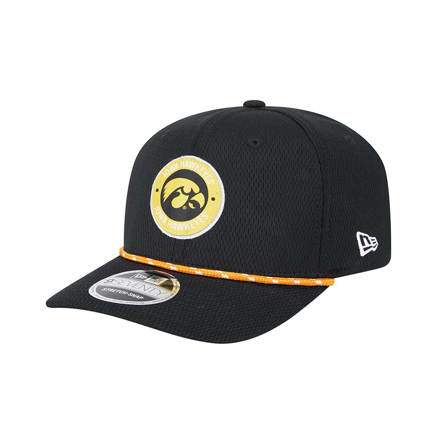 Мужской головной убор New Era Black Iowa Hawkeyes Coolera 9SEVENTY Rope Stretch-Snap Hat — фото 4