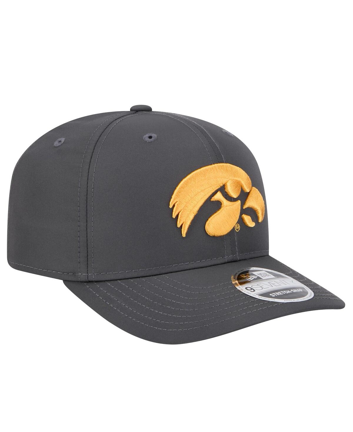 NEW ERA MEN'S CHARCOAL IOWA HAWKEYES 9SEVENTY STRETCH-SNAP HAT 