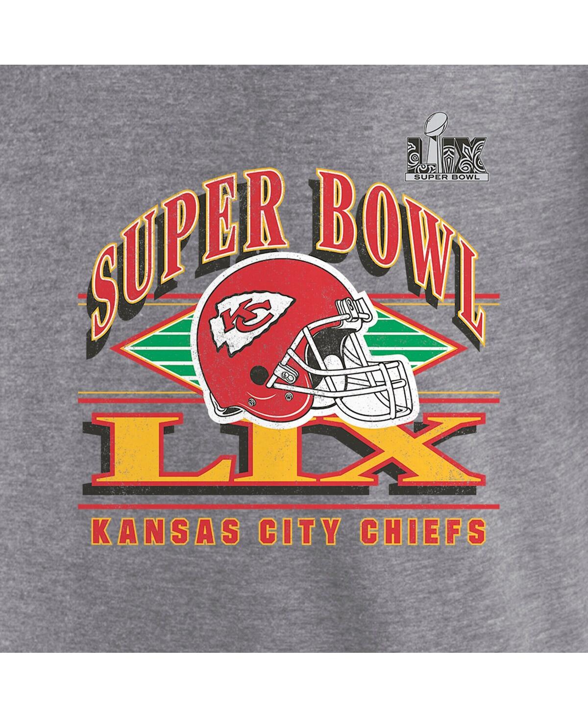 Fanatics Women's Heather Gray Kansas City Chiefs Super Bowl Lix Plus Size Our Pastime V-neck Tri-blend T-shir In Gray