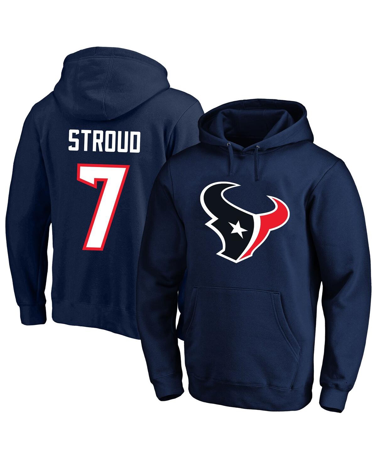 Fanatics Men's C.j. Stroud Navy Houston Texans Big Tall Name Number Fleece Pullover Hoodie In Navy