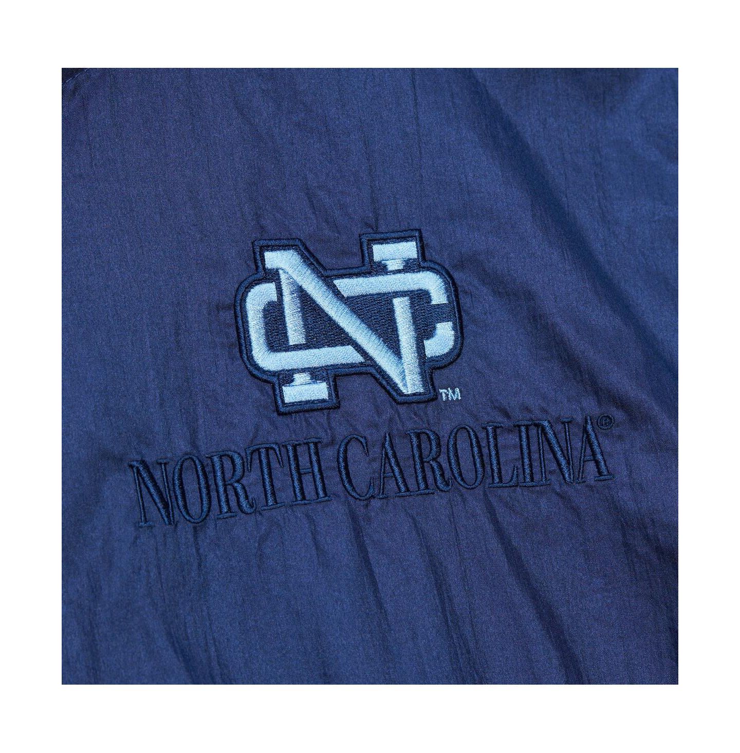 Мужские куртки Mitchell & Ness Navy North Carolina Tar Heels Anorak Vintage Logo Half-Zip Hoodie Jacket — фото 5