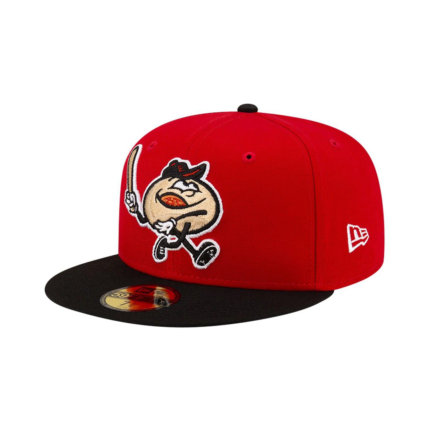 Мужская кепка New Era Red/Black Erie SeaWolves Theme Night Pepperoni 59FIFTY Fitted Hat — фото 1