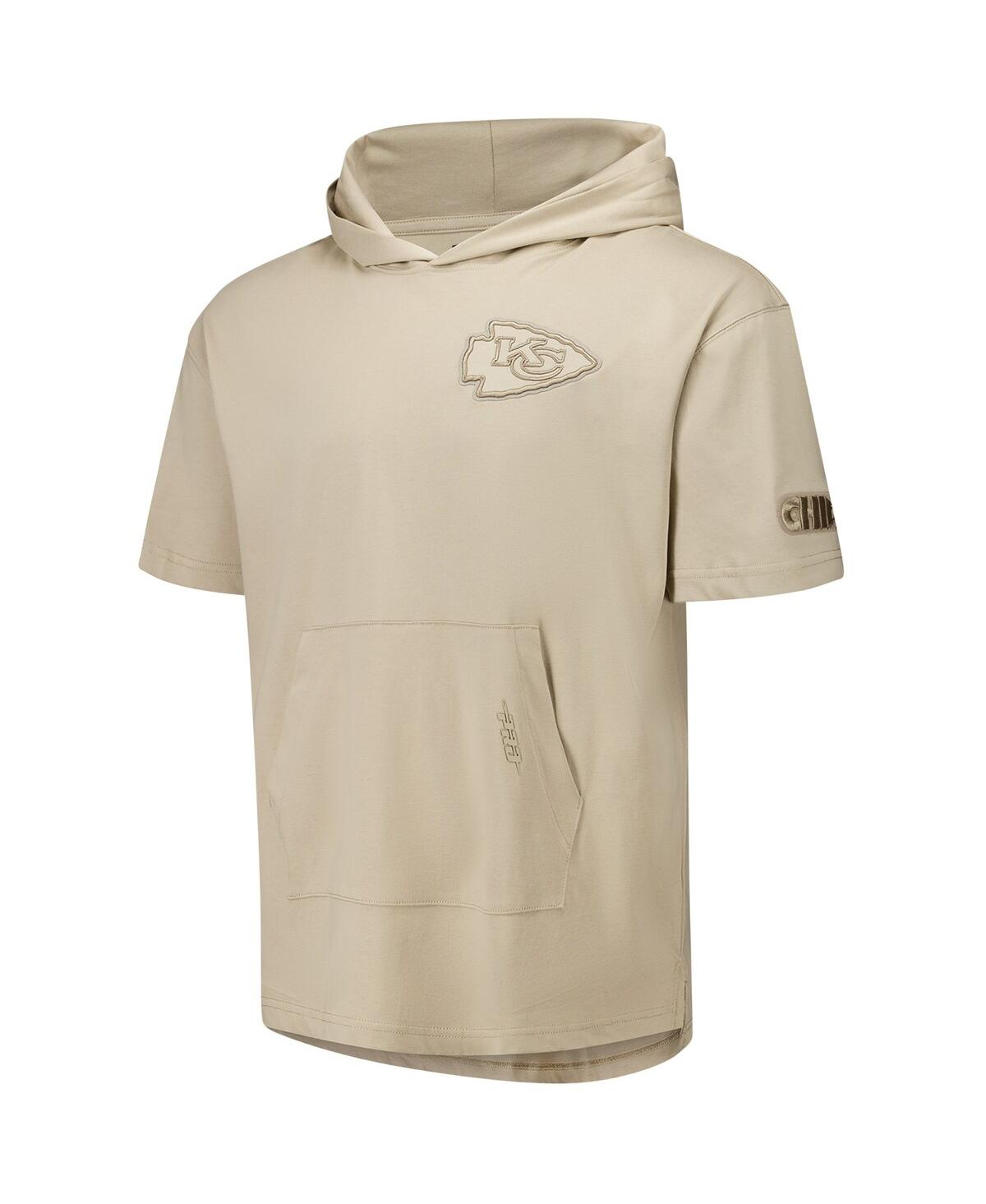 Pro Standard Men's Tan Kansas City Chiefs Neutrals Capsule Short Sleeve Pullover Hoodie In Multi