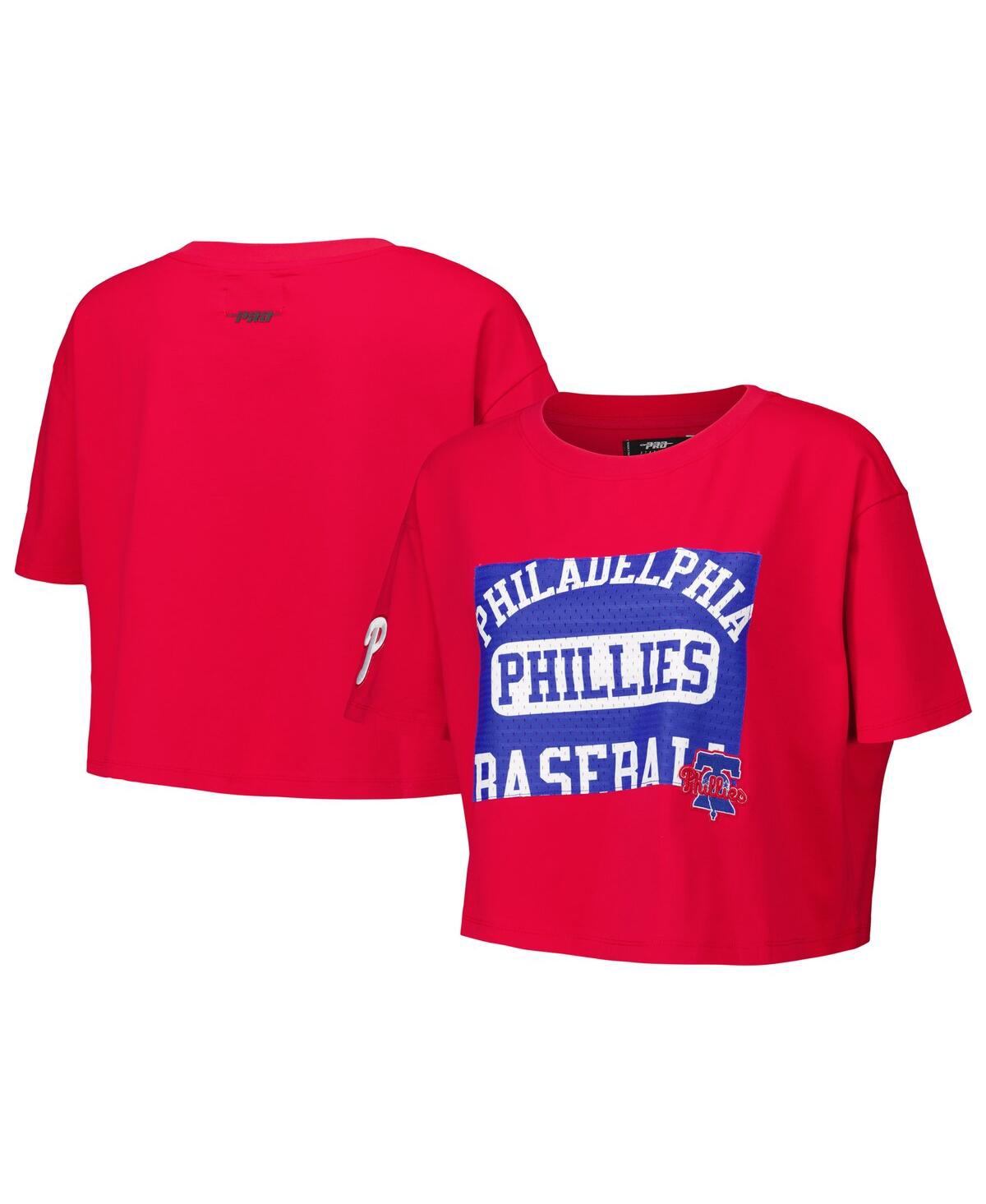 Women's Red Philadelphia Phillies Made To Play Boxy Cropped T-Shirt - Red