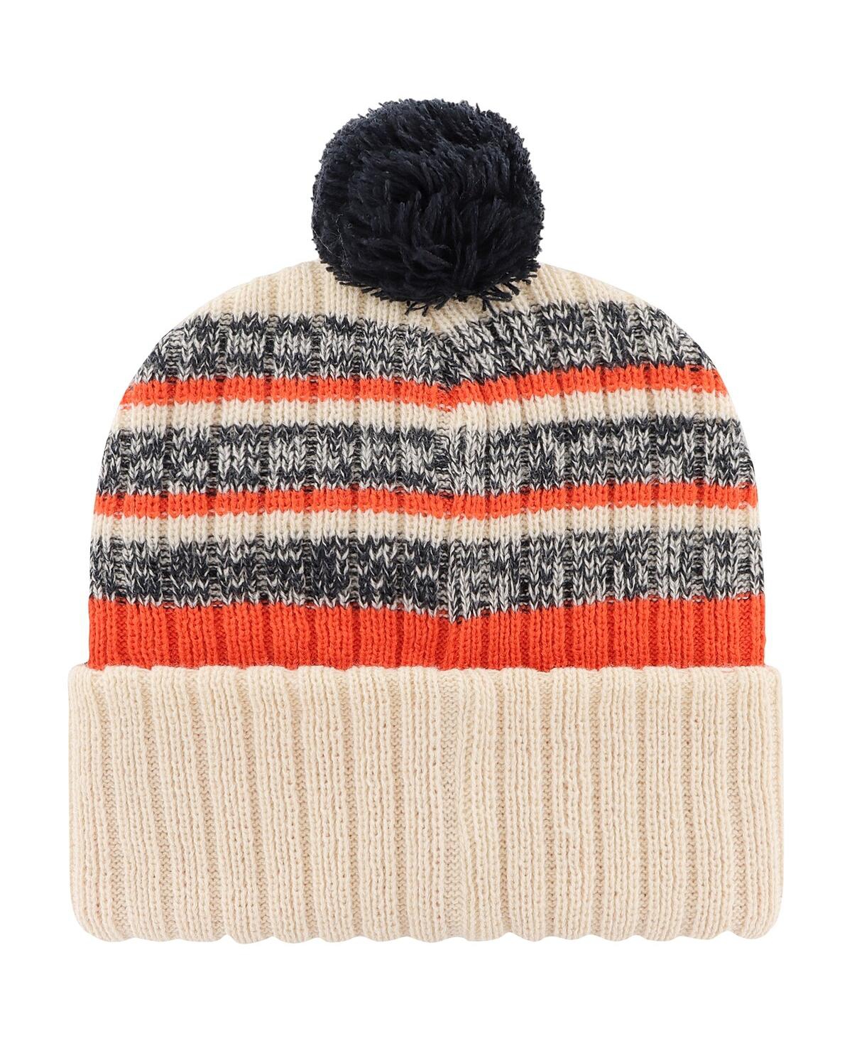 47 Brand Men's Khaki Auburn Tigers Tavern Cuffed With Pom Knit Hat In Khaki