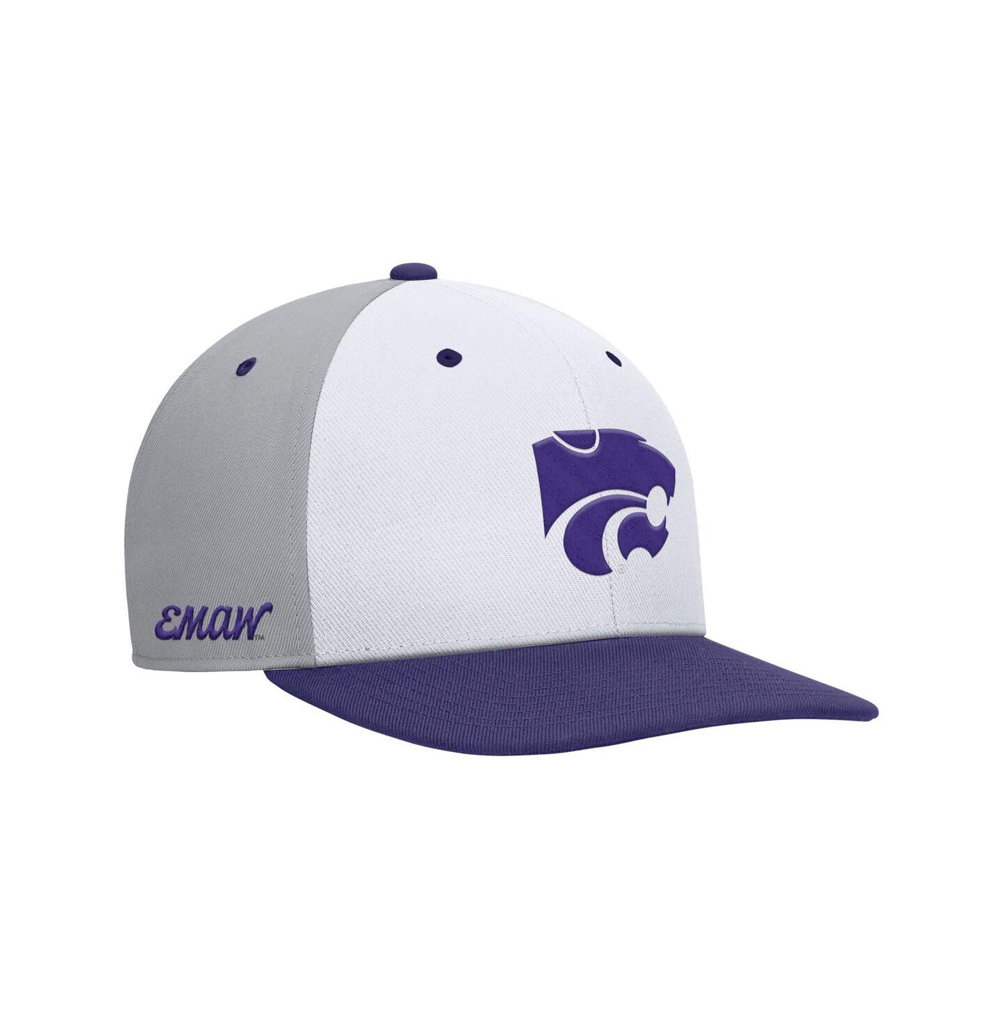 Мужская кепка Nike White/Gray Kansas State Wildcats Pro Performance Snapback Hat — фото 1