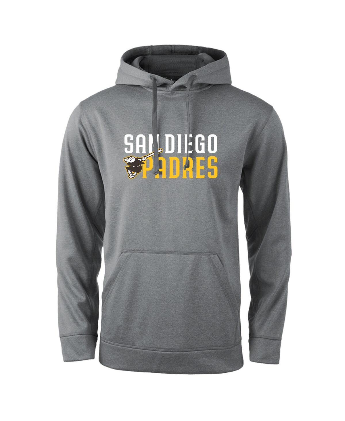 DUNBROOKE MEN'S HEATHER GRAY SAN DIEGO PADRES CHAMPION PULLOVER HOODIE 