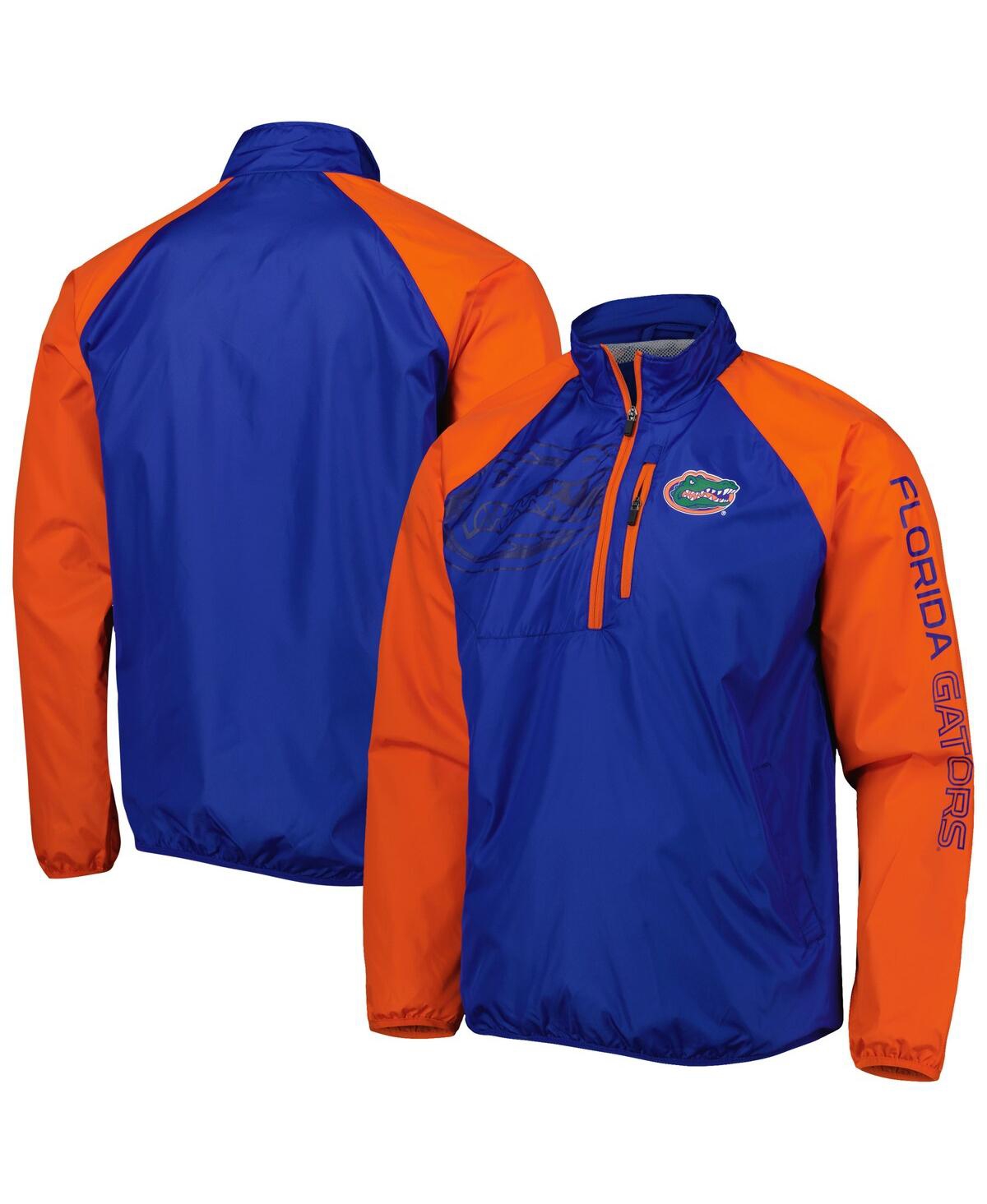 Shop G-iii Sports By Carl Banks Men's Royal/orange Florida Gators Point Guard Raglan Half-zip Jacket In Royal,orange