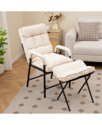 Modern Accent Chair with Ottoman and Adjustable Backrest for Comfortable and Stylish Seating
