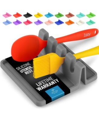 Silicone Utensil Rest with Drip Pad for Multiple Utensils