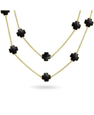 Enamel Flower Strand Necklace