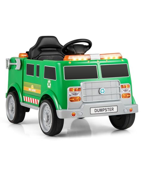 Детская игрушка Slickblue 12V Battery Powered Electric Vehicle with Remote Control and Trash Bin, цвет: Зелёный