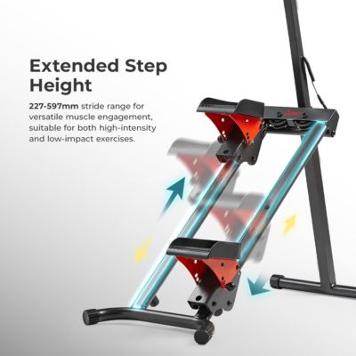Smart Foldable Stair Stepper, Vertical Climber Cardio Exercise Machine with Free SunnyFit App via Bluetooth