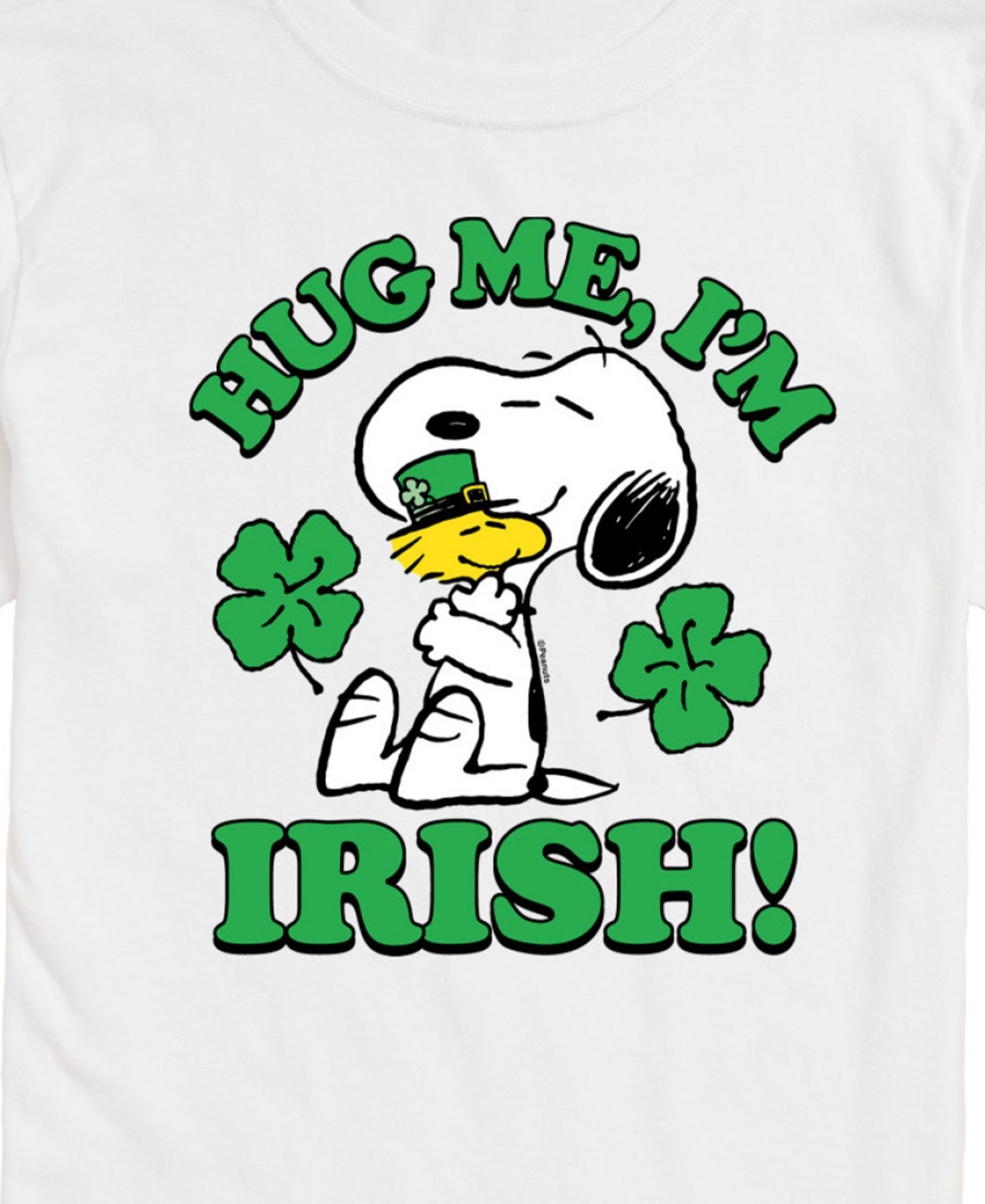 Мужская футболка AIRWAVES Peanuts St Patrick's Day Hug Me I'm Irish Short Sleeve, цвет: Белый — фото 2