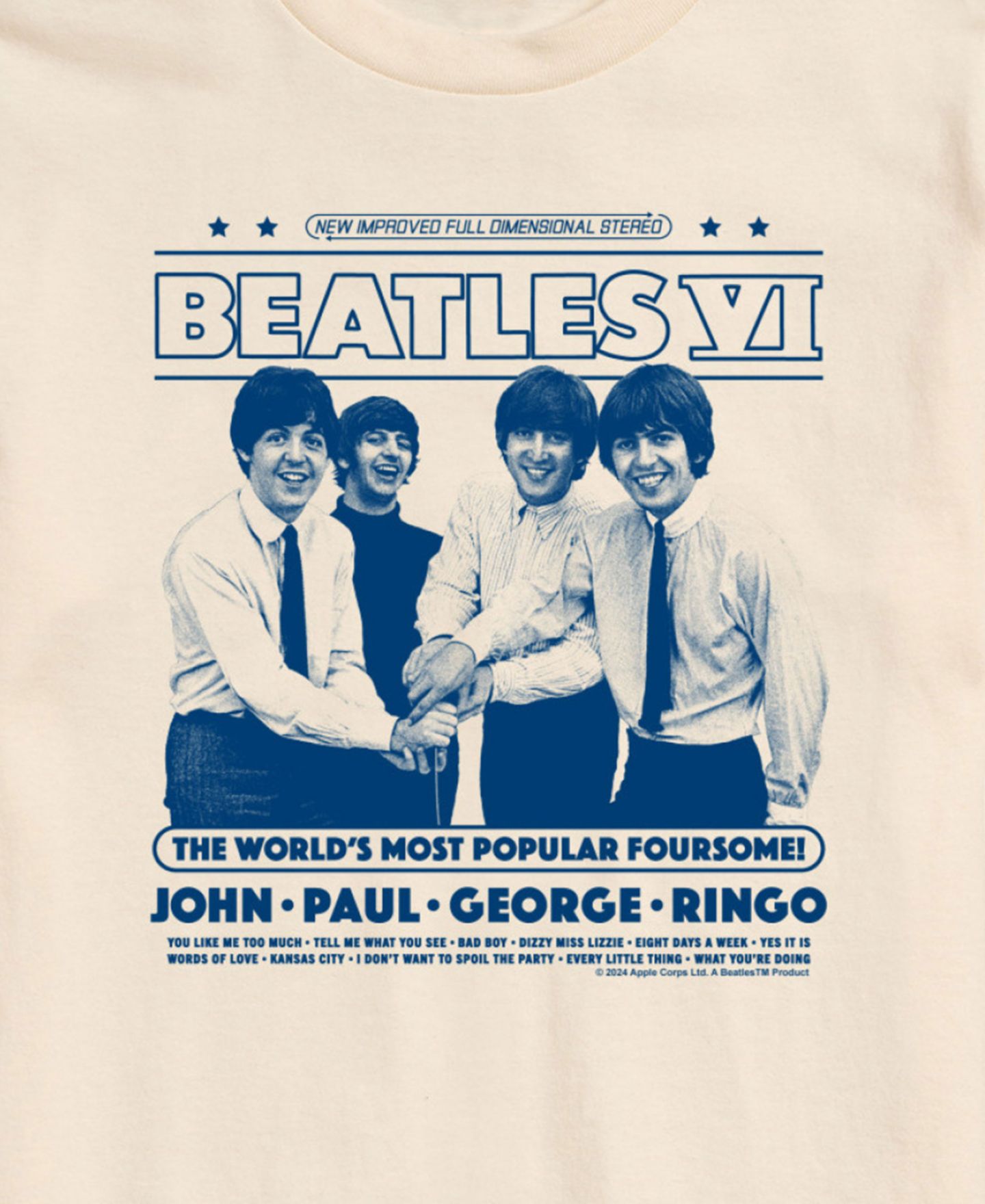 Мужская футболка AIRWAVES The Beatles Short Sleeve, цвет: Бежевый — фото 3