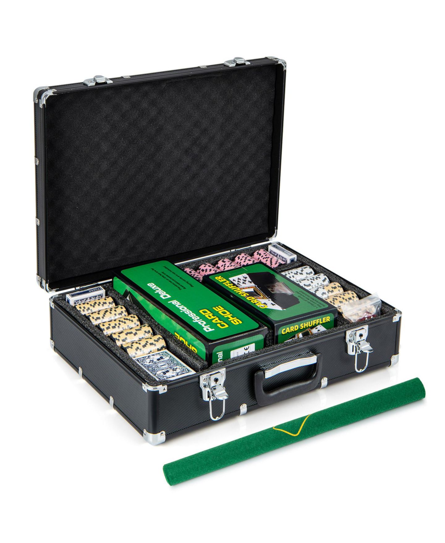 Детские игрушки Slickblue 600 Count Poker Chip Set with 14 Gram Casino Style Chips and Storage Carrying Case, цвет: Чёрный — фото 1