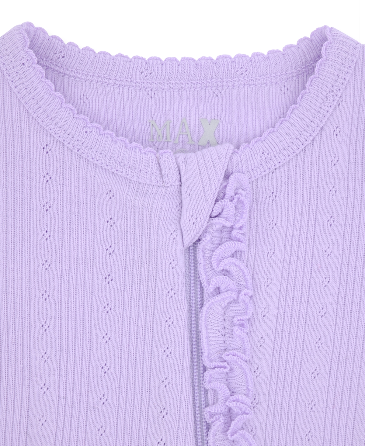 Max & Olivia Baby Girls 2-piece Pointelle Footie With Headband Set In Purple