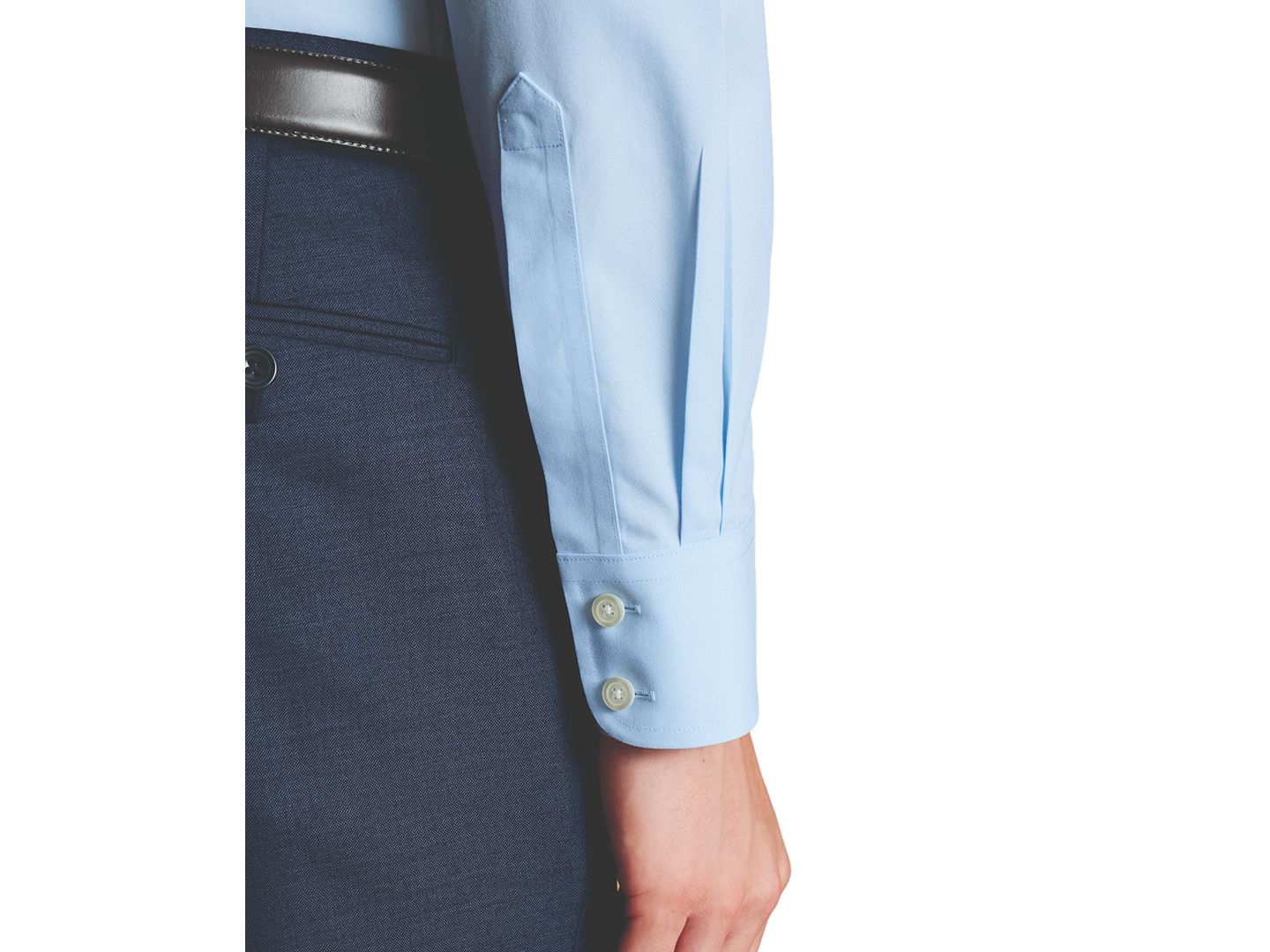 Мужская рубашка Charles Tyrwhitt Slim-Fit Poplin, цвет: Синий — фото 3