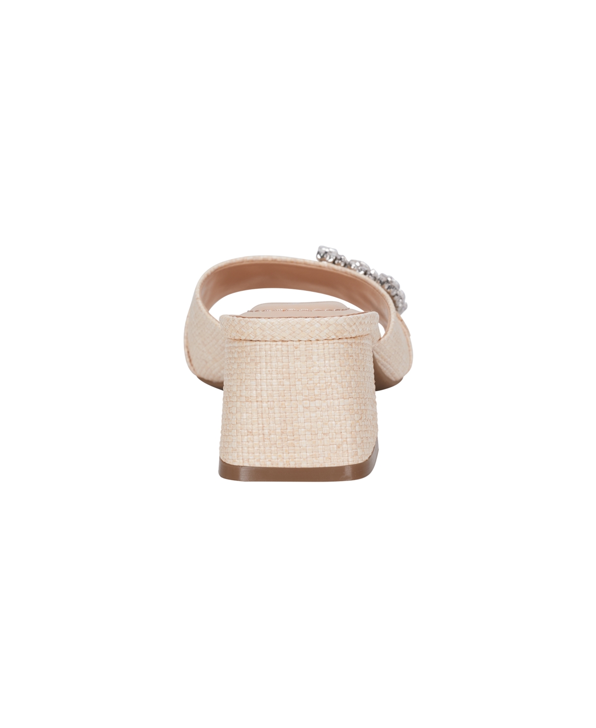 Shop Bandolino Women's Loryce Embellished Block Heel Sandals In Natural Woven