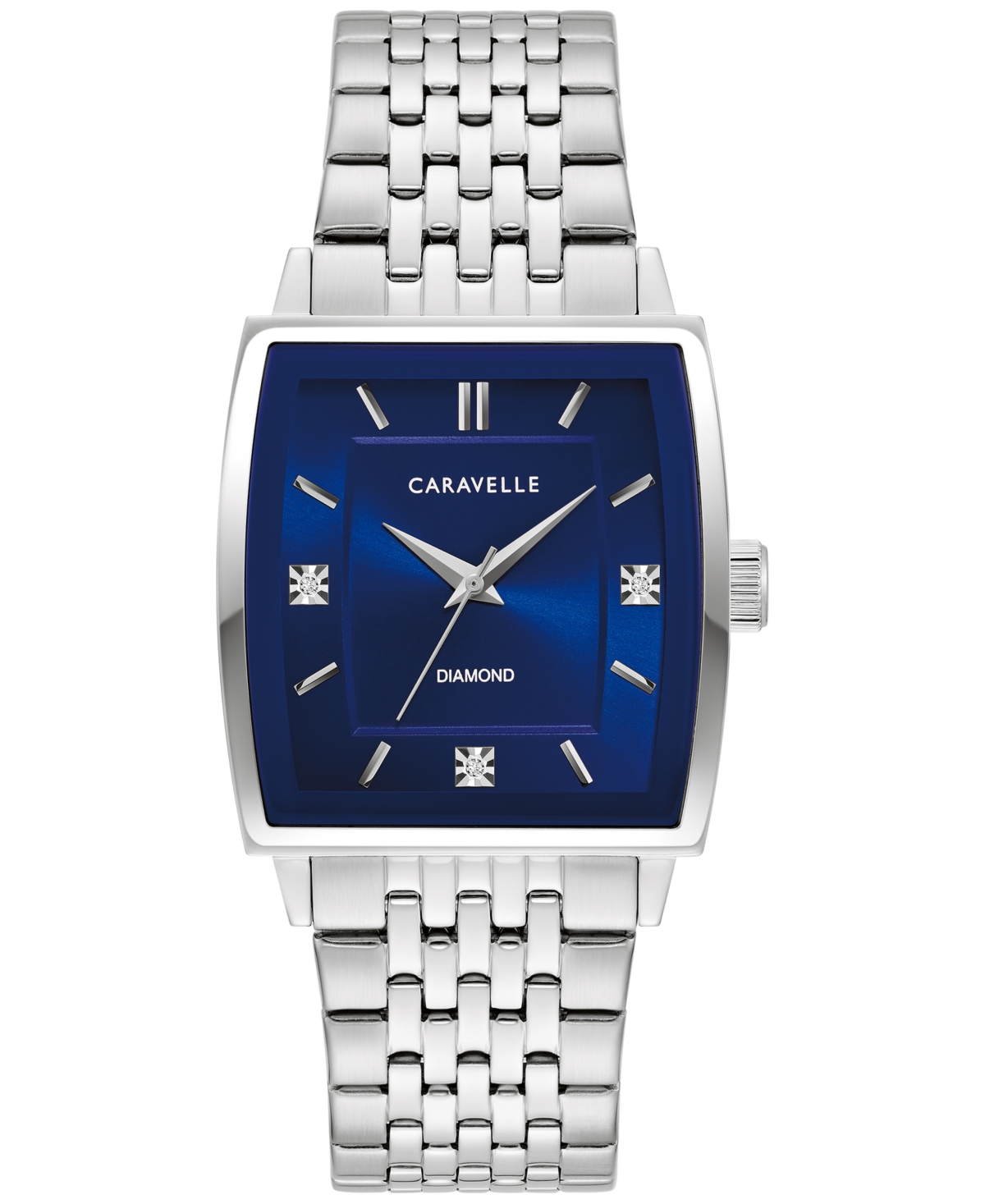 Men's Classic Diamond Accent Stainless Steel Bracelet Watch 33mm - Silver-tone