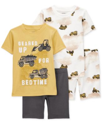 Carter's - Toddler Boys Construction-Print Snug-Fit Cotton Pajamas, 4 Piece Set