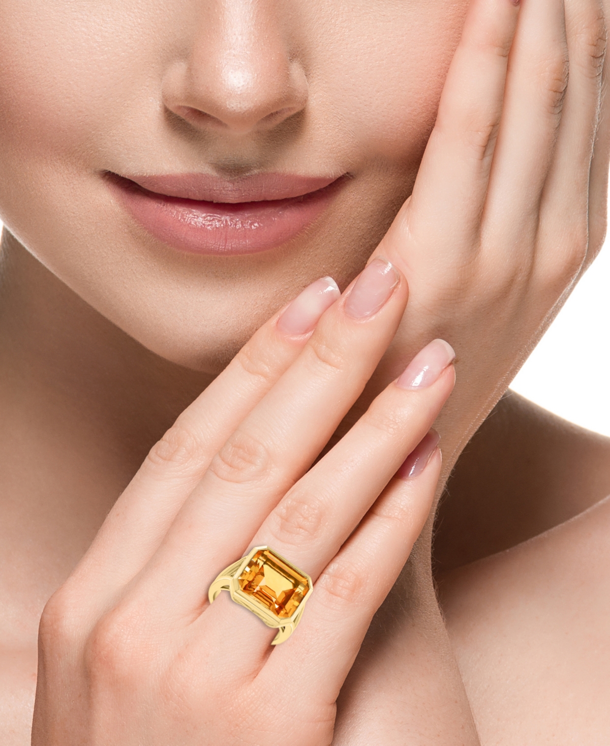 Effy Collection Effy Citrine Statement Ring (11 Ct. T.w.) In 14k Gold Over Silver (available In Blue Topaz) In Yellow