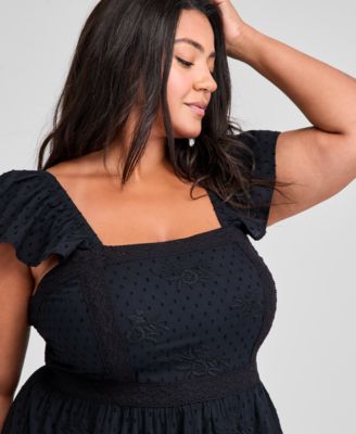 Trendy Plus Size Smocked Cotton Maxi Dress, Exclusively at Macy's 