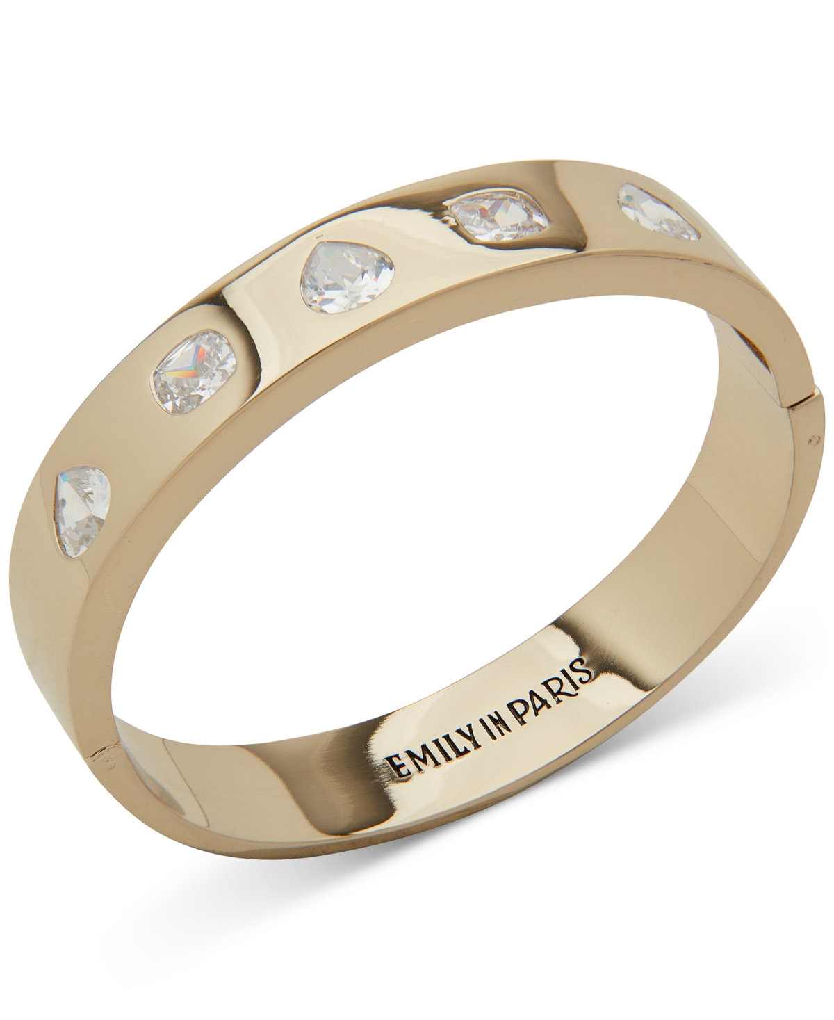 Gold-Tone Mixed Cubic Zirconia Bangle Bracelet - Crystal Wh