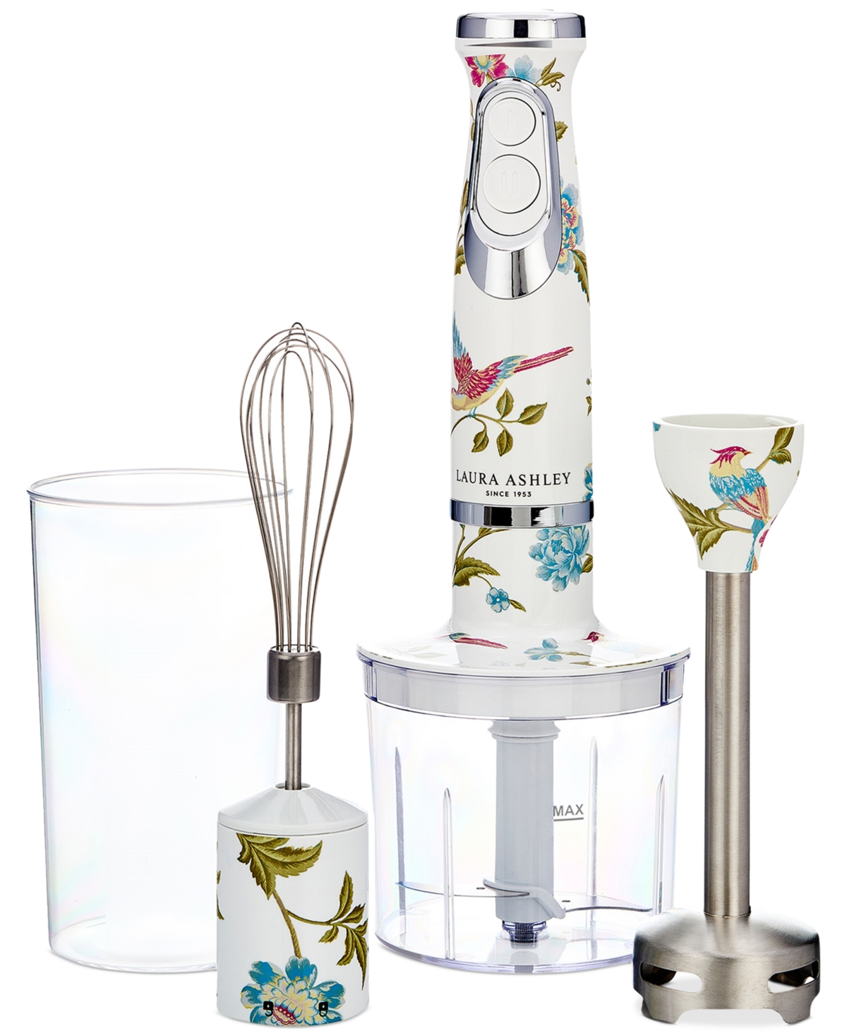 Laura Ashley 500-watt 4-in-1 Hand Immersion Blender Set In Elveden White