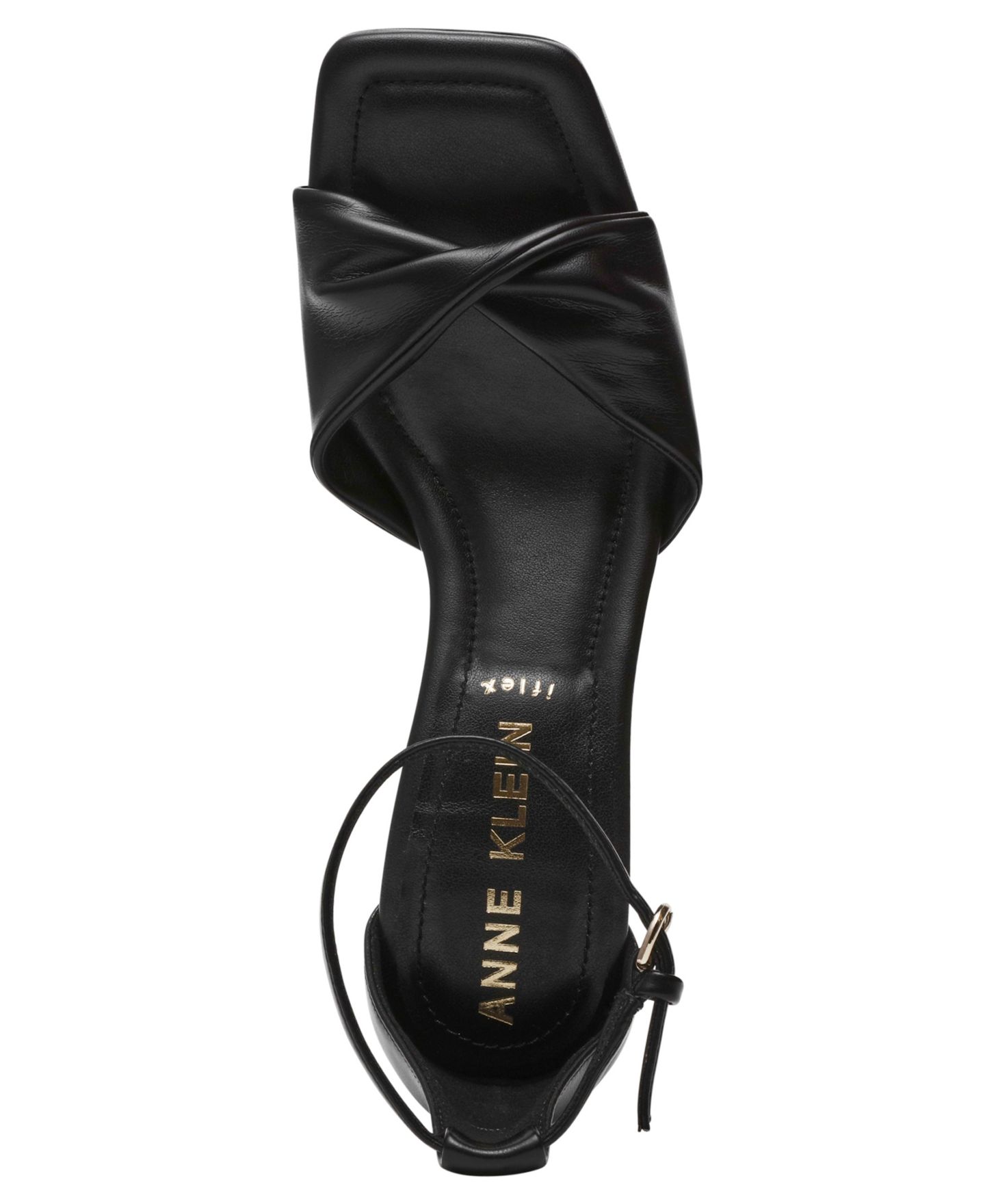 Женские сандалии Anne Klein Jessie Ankle Strap Two Piece Dress Sandals, цвет: Чёрный гладкий — фото 4