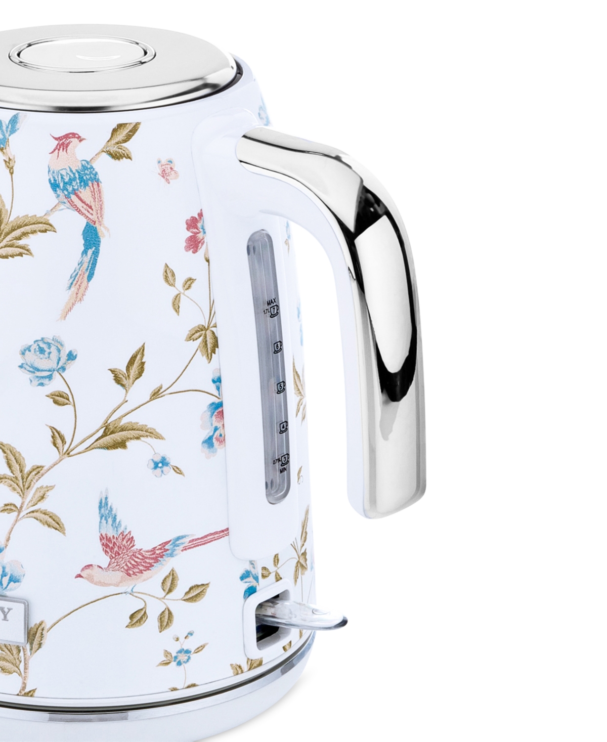 Laura Ashley Floral Print 1.7l Electric Jug Kettle In Elveden White