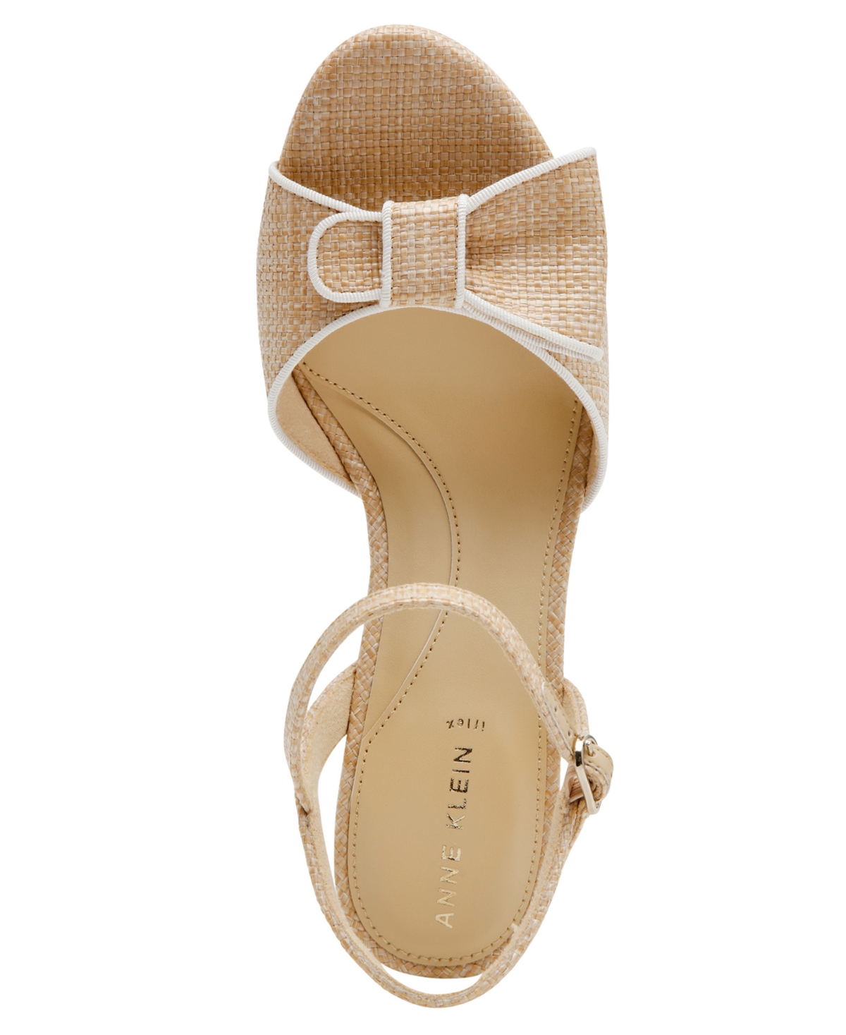 Anne Klein Rosy Ankle Strap Sandal In Natural Raffia