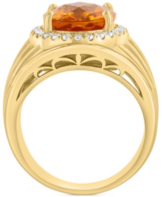 EFFY&reg; Citrine (4-7/8 ct. t.w.) & Zircon (1/3 ct. t.w.) Statement Ring in 14k Gold over Silver (Also in Blue Topaz)