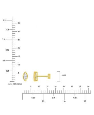 Cubic Zirconia Marquise Bezel Screw Back Stud Earrings in 14k Gold-Plated Sterling Silver