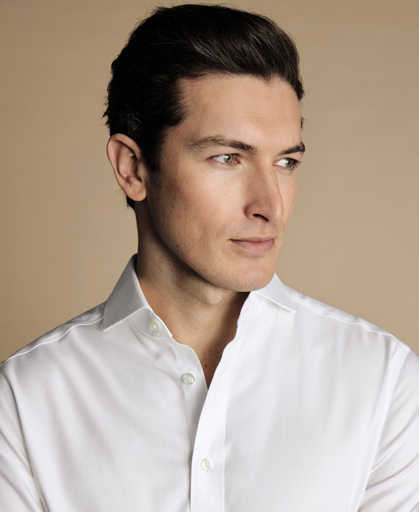 Мужская рубашка Charles Tyrwhitt Slim-Fit Twill Dress Shirt, цвет: Белый — фото 2