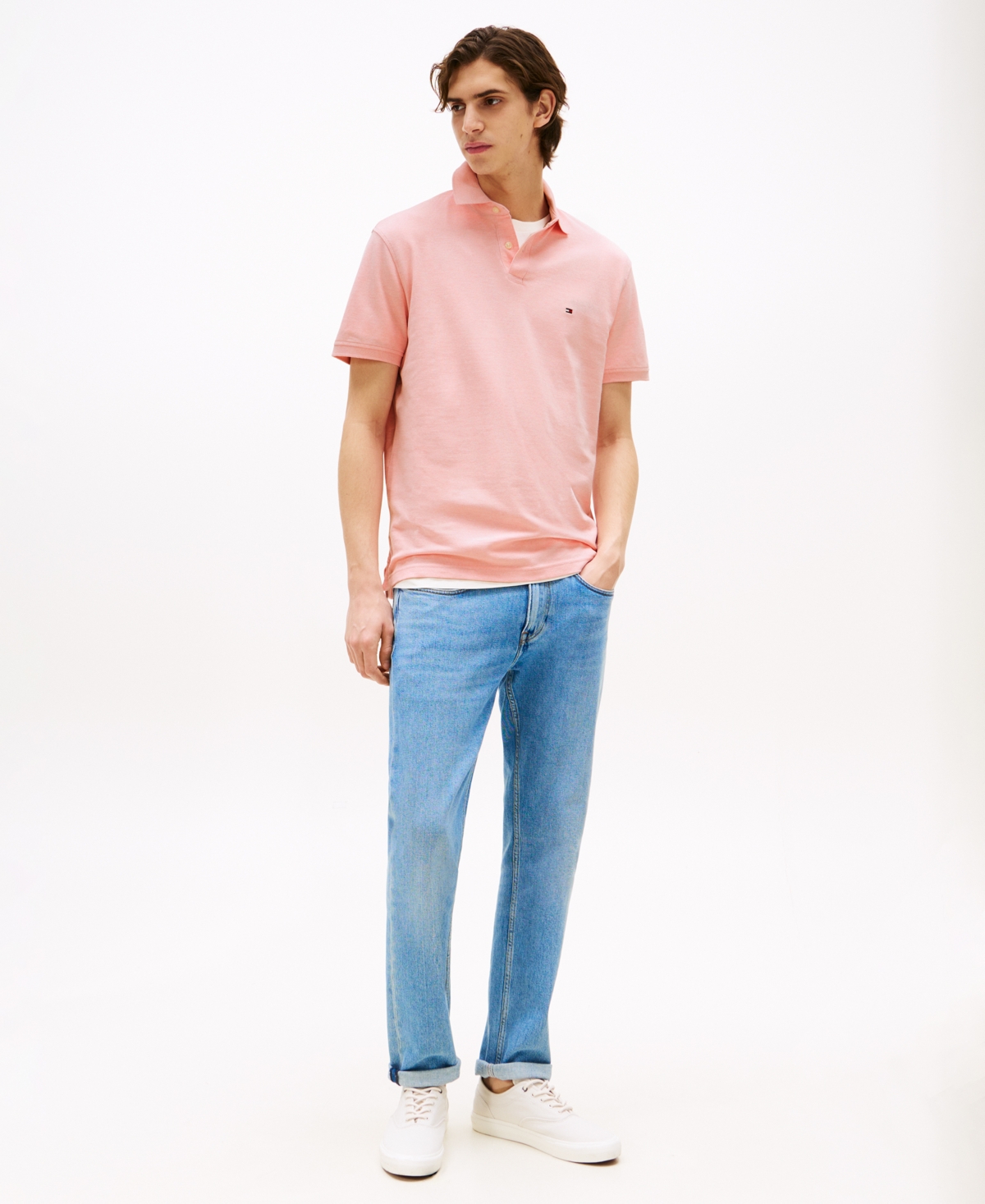Tommy Hilfiger Slim Fit Jersey Knit Polo In Pink