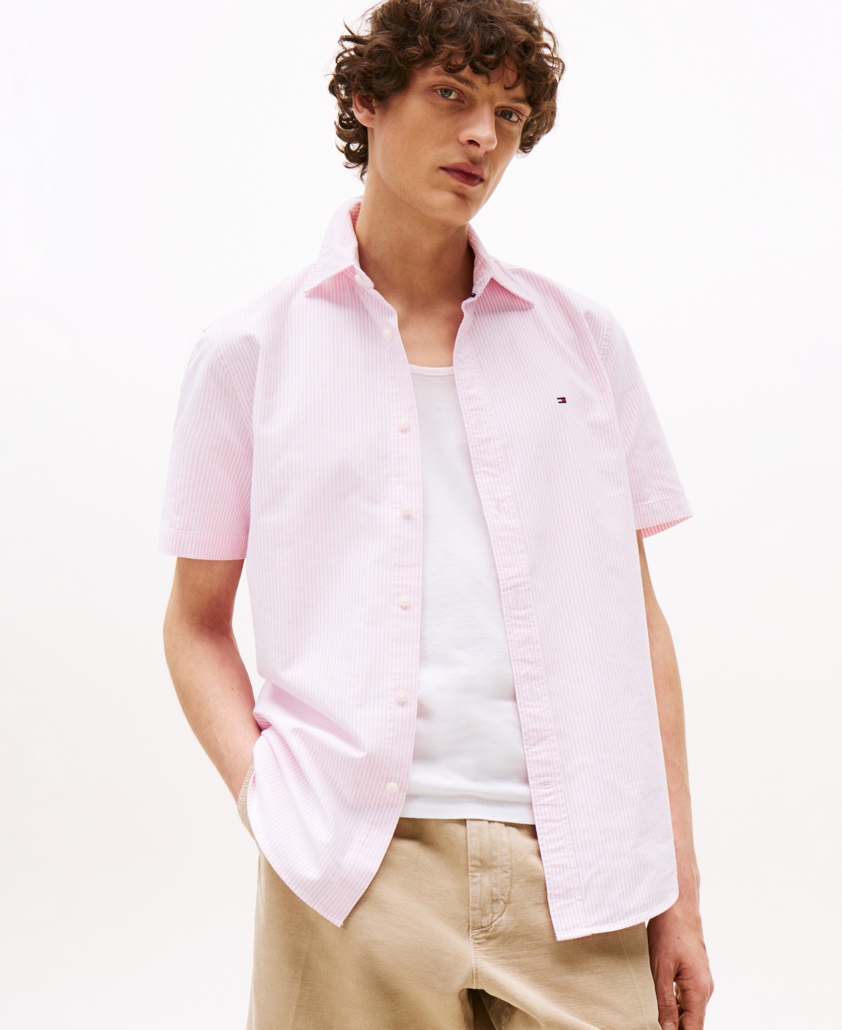 Men's Oxford Stripe Shirt - Citronella / Optic White
