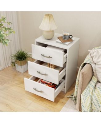 3-Drawer Nightstand with Storage for Bedroom or Living Room, Compact Design